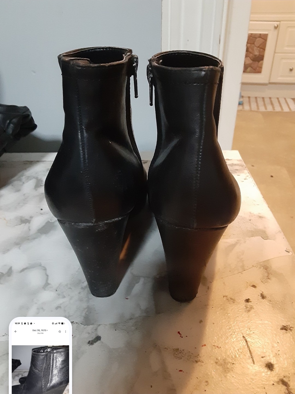 Classic Black Wedge Ankle Boots - Sleek Everyday Style - Picture 3 of 3